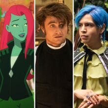 Composite of images from "Doom Patrol," "Harley Quinn," "Miracle Workers," "Los Espookys," and "Watchmen."