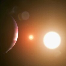 An exoplanet orbiting binary stars